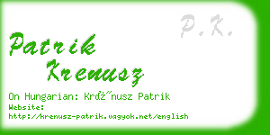 patrik krenusz business card